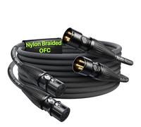 AA AUDIO ACCESSORY XLR Cable 2M 2 Pack, Gold-Plated Neutrik REAN Connector, Kevlar-Reinforced Nylon Braided Microphone Cable, Noiseless Balanced XLR Male to Female Mic Lead for Shure