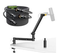 AA AUDIO ACCESSORY XLR Cable 4.5M 2 Pack with Low Profile Boom Arm