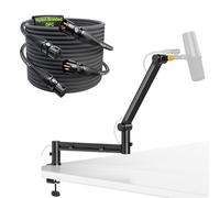 AA AUDIO ACCESSORY XLR Cable 6M 2 Pack with Low Profile Boom Arm