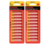 AA Batteries, KODA'K AA Batteries 20 Pack - Heavy Duty Zinc disposable batteries Double A 1.5v For Low drain devices | toys | fairy lights | household remotes applications | Flashlights | Clocks |