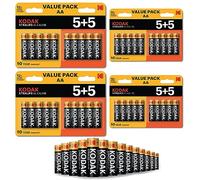 AA Batteries, KODA'K AA Batteries 40 Pack - With 10 Years Shelf Life - Long Lasting Alkaline Power Double A Battery Pack - 1.5V Mignon Lr06 Mn1500 Am3 Battery Pack
