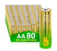 AA Batteries pack of 80 by GP AA Batteries Ultra Alkaline - 10 year shelf life, ideal for everyday hungry devices, long lasting power, anti-leakage technology | also known as LR06, MN1500, 15A, AM3