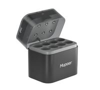 AA Battery Charger for NiMH & Lithium Battery,Rechargeable Batteries AA Hybrid Charger,Smart LED Indicator,Integrated Charging Storage Box Gray,8 Slot,Fast Charging