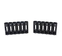 AA Battery Storage Caddy by Storacell (2 Pack), Black, Holds 6 Batteries (Not included)