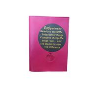 AA Big Book Cover with Serenity Prayer and Coin Holder (Pink)