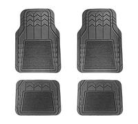 AA Black Carpet and Rubber Car Mats AA5650 - Full Set of 4 Heavy Duty Universal Size Cut-to-Fit Anti-Slip