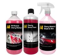 Aa Car Cleaning Kit Cherry Shampoo 1L, Cherry Snow Foam 1L, Cherry Waterless Wash And Wax 1L