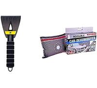 AA Car Essentials AA1418 Ice Scraper With Pingi Dehumidifier Car and Home LV-A300 - Absorbs Moisture Condensation Damp Keeping Windscreens Clear - One Reusable 299 g Bag