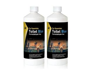AA Car Essentials Toilet Blue Fluid 2 x 1 Litre Toilet Cleaner for Caravan and Motorhome, Formaldehyde Free