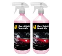 AA Cherry Waterless Wash & Wax 2 x 1 Litre, Quick Cleaning Without Water, Spray, Wipe & Buff