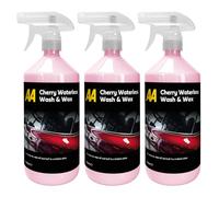 AA Cherry Waterless Wash & Wax 3 x 1 Litre, Quick Cleaning Without Water, Spray, Wipe & Buff