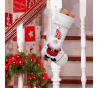 (Aa) Christmas Decorations Novelty Festive Christmas Ornaments Christmas Decorative Socks Elderly Snowman White Gift Socks Home Fireplace Hanging Decoratio
