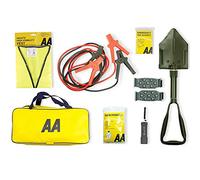 AA Emergency Winter Car Kit AA5281 - Folding Snow Shovel, 9-LED Torch, Foil Blanket, Hi-Vis Vest, Rain Poncho, Booster Cables, Pair Snow Grips