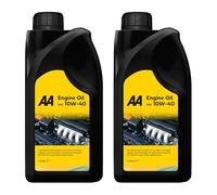 AA Engine Oil SAE 10W-40, 2 x 1 Litre, Semi-Synthetic, Petrol and Diesel, High-Performance, API SM/CH-4, ACEA A3/B4