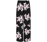 AA Essantials® Women's Plain Floral Paisley Leopard Wide Leg Palazzo Trousers - Ladies Elasticated Stretch Pants Flared Print Harem (Floral Lilac, 8-10)