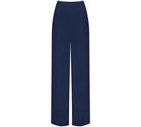 AA Essantials® Women's Plain Floral Paisley Print Wide Leg Palazzo Trousers - Ladies Elasticated Stretch Pants Flared Harem (Navy, 20-22)