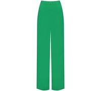 AA Essantials® Women's Plain Floral Paisley Print Wide Leg Palazzo Trousers - Ladies Elasticated Stretch Pants Flared Harem (Jade Green, 16-18)