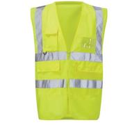 AA ESSENTIALS® Hi Vis Viz Work Utility Sleeveless Executive Vest Hi Viz High Visibility Reflective Safety Security Workwear Double Tape Waistcoat Jacket Tank Top (Yellow,5XL)