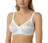 AA Essentials® Ladies Floral Lace Non-Wired Firm Control Soft Cup Satin Lace Brassieres - Women’s Non-Wired Extra Supportive Non-Padded Underwear Bra 34B to 48DD(White,34B)