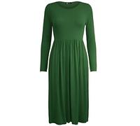 AA Essentials® Women’s Frankie Flare Swing Midi Dress Top | Ladies Long Sleeve Round Neck Casual Wear Skater Swing Flared Midi Dress Tank Top (Bottle Green, 8-10)