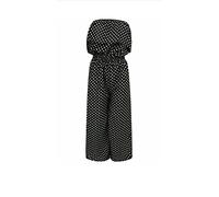 AA ESSENTIALS® Women’s Strapless Frill Boob Tube Bandeau Jumpsuit Playsuits Ladies Polka Dot Off Shoulder Summer Sleeveless Romper Wide Leg Trouser Jumpsuit Playsuit All in One Outfit (Black,M-L)