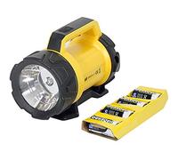 AA Heavy Duty LED Torch AA3881 - 180 m Beam Distance, Adjustable Base 6 Angles, 120 Lumens, Weatherproof, Batteries Included, Black Yellow