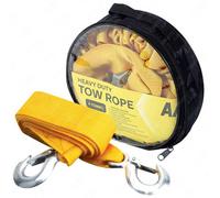 Aa Heavy Duty Tow Rope 4M 4T Tonne Metal Hooks Strong Rope Car Van Strap Yellow