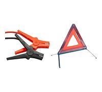 AA Insulated Booster Cables/Jump Leads AA4550 - 250A, 3 m Cable, Storage Bag & AA Warning Triangle For Breakdown Roadside Emergency Hazard AA0071 - EU Driving Legal Standard For Cars Vans Trucks