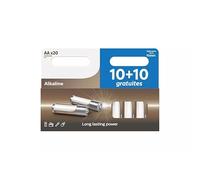 AA/LR6 alkaline batteries in pack of 20, with 30% longer life, ideal for devices that require heavy use, ensuring reliable performance in your daily activities.