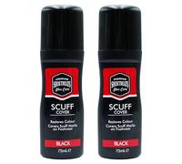AA Merchant Shoetreats Premium Scuff Cover, Black Liquid Shoe Polish with Self-Shine Sponge Applicator, Water Resistant Protection, 75ml, 2 Pack