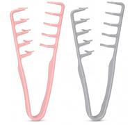 AA Merchants Texture Comb for Men and Women, Pack of 2 V-Shaped Double-Sided Hair Volumising Combs, Root-Lifting Styling Tool for Fluffy Hair, Pink and Grey