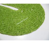 AA Quality Natural Peridot Rondelle Faceted 3-4mm Beads, Natural Gemstone Strands 14 inches Long, Semi Precious Stone Beads