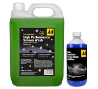 AA Rain Repellent Screenwash Additive 500 ml with High Performance Screenwash 5 Litre Effective down to -10°C (Green)
