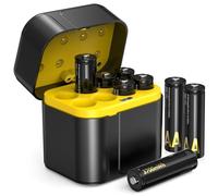 AA Rechargeable Lithium Batteries with Battery Charger Pro, 1.5 V AA Batteries 3700mWh High Capacity, Long Lasting Lithium Battery with Integrated Charging Storage Box
