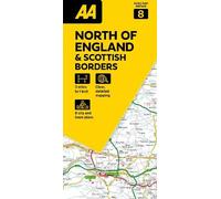 AA Road Map North England & Scottish Borders 8. Folded Map (3 miles to 1 inch / 1:200000) (AA Road Map Britain)