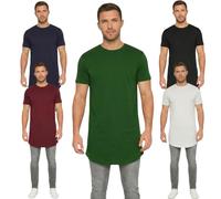 AA Sportswear T-Shirt Longline Homme - Coton Extensible - Manches Courtes - Coupe Longue Pour Hommes Grands - Tailles S à 5XL (UK, Alpha, XXL, Regular, Tall, White)