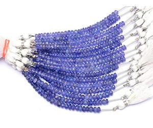 AA Tanzanite Gemstone 5mm Faceted Rondelle Beads | 3.5inch Strand | Natural Rare Tanzanite Precious Gemstone Rondelle Beads for Jewelry