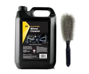 AA Wheel Cleaning Kit, Non Acidic Wheel Cleaner 1 x 5 L and 1 x Wheel Brush (Black)
