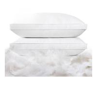 AA WHOLESALE AND RETAIL Duck Feather Down Pillow 2Pack - Bed Pillows Antiallergy Cotton Cover with Double Stitched Edges Medium Firmness - Comfortable Sleep Hotel Quality Luxury Bedding.
