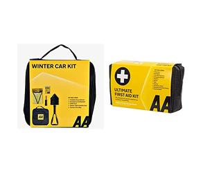 AA Winter Car Kit AA3386 - Folding Snow Shovel, LED/COB Torch Ultimate First Aid Kit - AA0903 - A Family Essential For Car Home Holidays Travel Camping Caravans Office