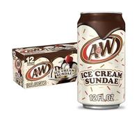 AA&WW Ice Cream Sundae Soda, 355ml x 12 Pack Limited Edition, USA Import, American Party Pack For Parties and Special Ocassions