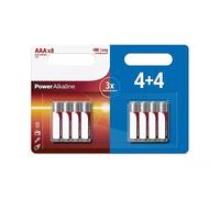 AAA 1.5V alkaline batteries (8 pack, pack of 4 + 4) ideal for high energy consumption devices, offer superior performance and exceptional durability in everyday use.