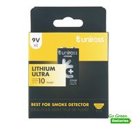 Uniross 9v PP3 Ultra Lithium Battery Single Pack - Smoke Alarm, Long Lasting, 10 Year Shelf Life, Extreme Temperature