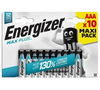 AAA Alkaline Max Plus Batteries, 10 Maxi Pack - E301322700 ENERGIZER