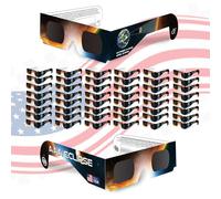 AAA Eclipse - Pack of 50 Solar Eclipse Glasses ISO 12312-2 Certified Solar Glasses - Made in USA - Solar Eclipse Viewing Glasses UK - Total Eclipse Glasses