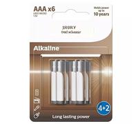 AAA/LR03 Alkaline Battery, Pack of 6, 30% More Durability, Ideal for Everyday High Consumption Devices