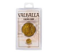 AAA Merchandise Limited Edition Viking Coin - Embossed Gold-Coloured Collectible Featuring Viking Warrior and Skull with Nordic Runes, Intricate Detailing, for Norse Mythology Enthusiasts