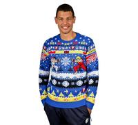 AAA Merchandise Street Fighter: Christmas Jumper (UK, Alpha, 4XL, Regular, Regular) Blue