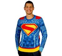 AAA Merchandise Superman Christmas Jumper - Metropolis' Merriest Hero Knitted Sweater - DC Comics Festive Knitwear for Men Women Adults - Superman Gifts for Him Her