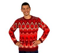 AAA Merchandise Warhammer Age of Sigmar: Soulblight Gravelords Christmas Jumper (UK, Alpha, M, Regular, Regular) Red